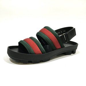 Gucci Web Sandals -Black Nylon Gucci Stripes -Men’s US 8.5 UK 8 EU 42